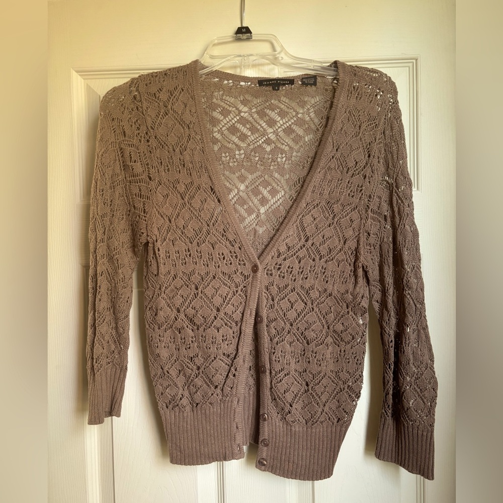 Brown 3/4 sleeve cardigan
